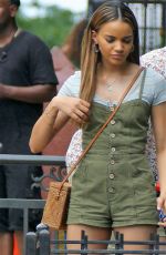 LESLIE GRACE on the Set of The Heights in New York 06/28/2019