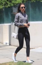 LILY COLLINS in Leggings Out in West Hollywood 07/26/2019