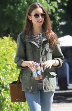 LILY COLLINS Out for Lunch at Alfred