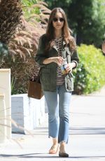 LILY COLLINS Out for Lunch at Alfred