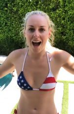 LINDSEY VONN in Bikini Jump into a Pool - Instagram Pictures and Video 07/04/2019 - 