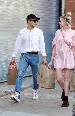 LUCY BOYNTON and Rami Malek Out Shopping in New York 07/13/2019