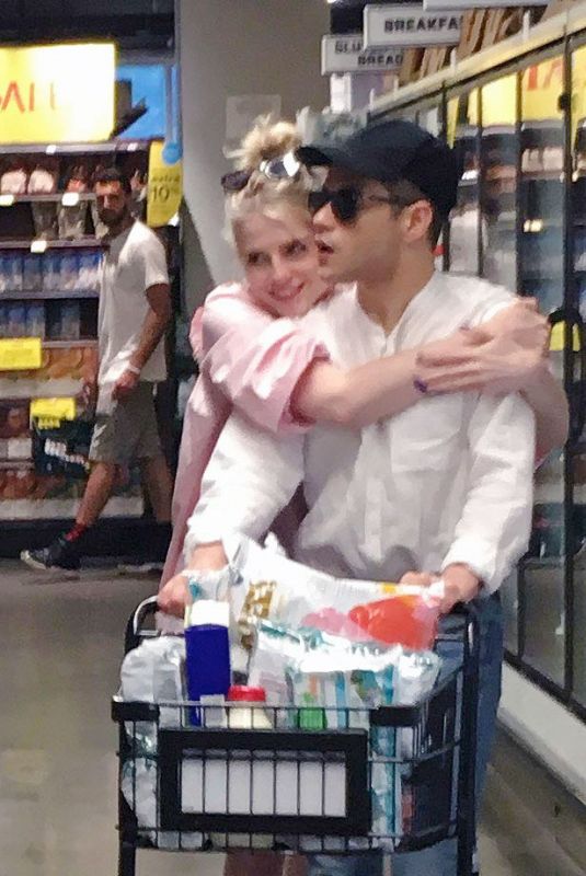LUCY BOYNTON and Rami Malek Out Shopping in New York 07/13/2019