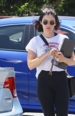 LUCY HALE Arrives at Joan