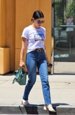 LUCY HALE in Denim at a Beauty Salon in Los Angeles 07/01/2019