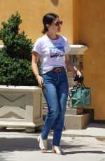 LUCY HALE in Denim at a Beauty Salon in Los Angeles 07/01/2019