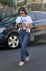 LUCY HALE in Denim Leaves Hair Salon in Los Angeles 07/02/2019