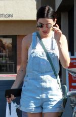 LUCY HALE in Overall Denim Out Shopping in Los Angeles 07/06/2019