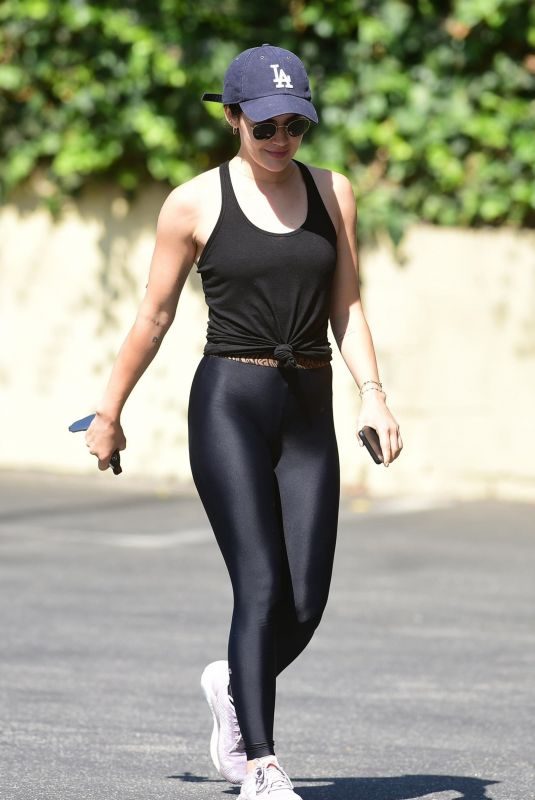LUCY HALE in Tights Out in Studio City 07/30/2019