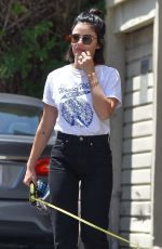 LUCY HALE Out With Her Dog Elvis in Los Angeles 07/19/2019