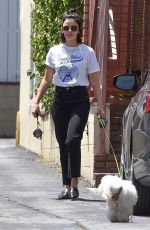 LUCY HALE Out With Her Dog Elvis in Los Angeles 07/19/2019