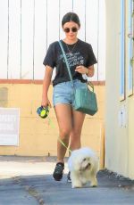 LUCY HALE Out with Her Dog Elvis in Studio City 07/10/2019