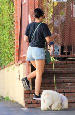 LUCY HALE Out with Her Dog Elvis in Studio City 07/10/2019