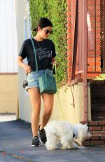 LUCY HALE Out with Her Dog Elvis in Studio City 07/10/2019