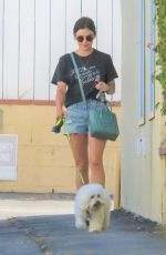 LUCY HALE Out with Her Dog Elvis in Studio City 07/10/2019