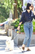 LUCY HALE Out With Her Dog Elvis in Studio City 07/27/2019