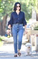 LUCY HALE Out With Her Dog Elvis in Studio City 07/27/2019