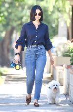 LUCY HALE Out With Her Dog Elvis in Studio City 07/27/2019