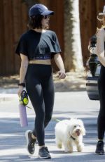 LUCY HALE Out with Her Dog in Los Angeles 07/29/2019
