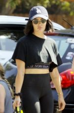 LUCY HALE Out with Her Dog in Los Angeles 07/29/2019