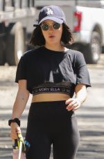 LUCY HALE Out with Her Dog in Los Angeles 07/29/2019