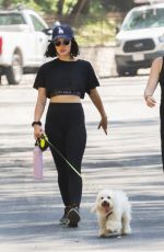 LUCY HALE Out with Her Dog in Los Angeles 07/29/2019