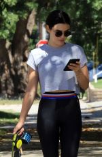 LUCY HALE Out with Her Dog in Studio City 07/28/2019