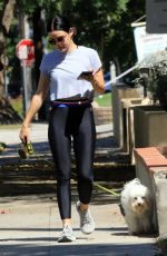 LUCY HALE Out with Her Dog in Studio City 07/28/2019
