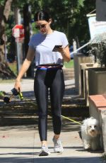 LUCY HALE Out with Her Dog in Studio City 07/28/2019