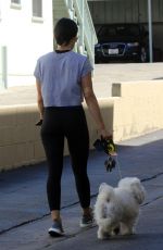 LUCY HALE Out with Her Dog in Studio City 07/28/2019