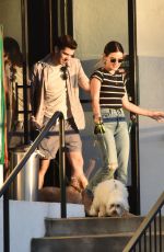 LUCY HALE Picking Up Her Dog Elvis in Los Angeles 07/12/2019