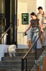 LUCY HALE Picking Up Her Dog Elvis in Los Angeles 07/12/2019