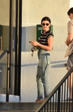 LUCY HALE Picking Up Her Dog Elvis in Los Angeles 07/12/2019