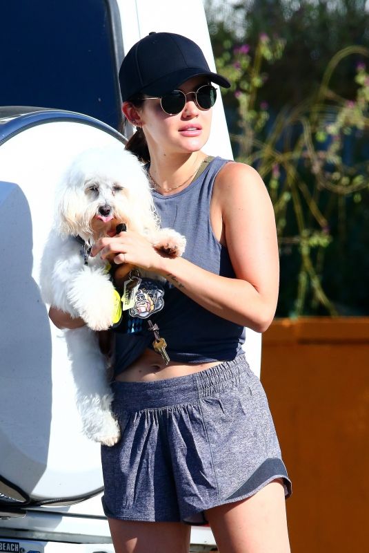 LUCY HALE Picking Up Her Dog from Dog Care in Studio City 06/30/2019