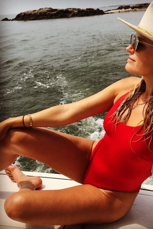 MALIN AKERMAN in Red Swimsuit - Instagram Picture 07/05/2019