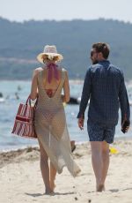 MANDY BORK in Bikini at Club 55 in Saint Tropez 07/23/2019