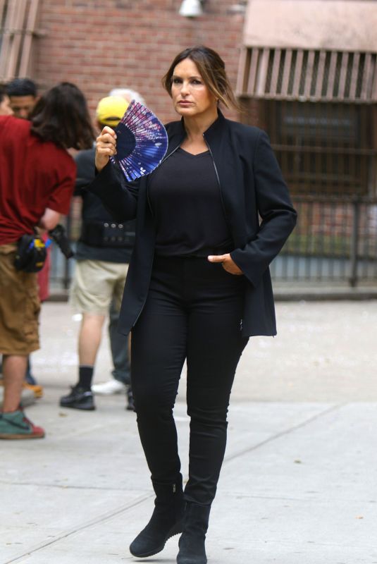MARISKA HARGITAY on the Set of Law and Order: Special Victims Unit in New York 07/12/2019