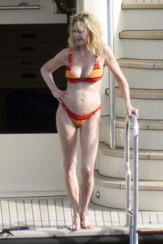 MELANIE GRIFFITH in Bikini at a Boat in Ibiza 07/05/2019