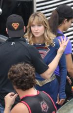 MELISSA BENOIST on the Set of Supergirl in Vancouver 07/16/2019