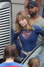 MELISSA BENOIST on the Set of Supergirl in Vancouver 07/16/2019