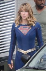 MELISSA BENOIST on the Set of Supergirl in Vancouver 07/16/2019
