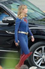 MELISSA BENOIST on the Set of Supergirl in Vancouver 07/16/2019