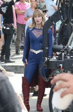 MELISSA BENOIST on the Set of Supergirl in Vancouver 07/16/2019