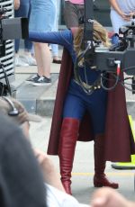 MELISSA BENOIST on the Set of Supergirl in Vancouver 07/16/2019