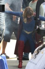 MELISSA BENOIST on the Set of Supergirl in Vancouver 07/16/2019