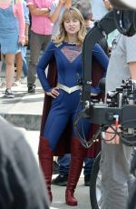 MELISSA BENOIST on the Set of Supergirl in Vancouver 07/16/2019