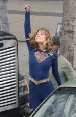 MELISSA BENOIST on the Set of Supergirl in Vancouver 07/16/2019