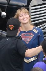 MELISSA BENOIST on the Set of Supergirl in Vancouver 07/16/2019