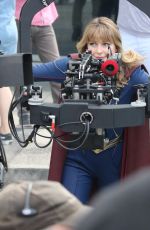 MELISSA BENOIST on the Set of Supergirl in Vancouver 07/16/2019