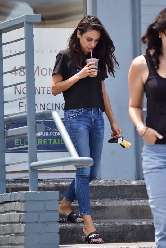 MILA KUNIS Leaves a Nail Salon in Studio City 07/22/2019